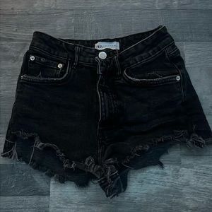 Zara Black Jean Shorts